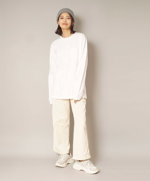 HANES(ヘインズ)の「【HANES/ヘインズ】BEEFY L/S POCK-TEE H5196 ビーフィー ポケット付き ロンT 無地 ユニセックス(Tシャツ/カットソー・メンズ・ホワイト/ブラック/ネイビー/グレー/チャコールグレー・MEDIUM/X-LARGE/LARGE/SMALL/X-SMALL)」の7枚目の写真