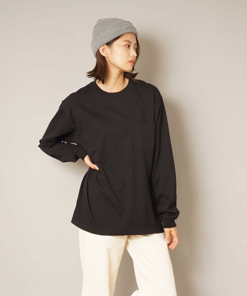 HANES(ヘインズ)の「【HANES/ヘインズ】BEEFY L/S POCK-TEE H5196 ビーフィー ポケット付き ロンT 無地 ユニセックス(Tシャツ/カットソー・メンズ・ホワイト/ブラック/ネイビー/グレー/チャコールグレー・MEDIUM/X-LARGE/LARGE/SMALL/X-SMALL)」の15枚目の写真