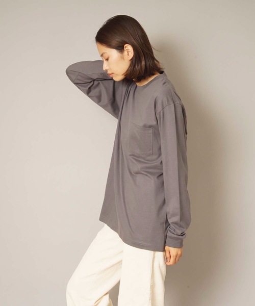 HANES(ヘインズ)の「【HANES/ヘインズ】BEEFY L/S POCK-TEE H5196 ビーフィー ポケット付き ロンT 無地 ユニセックス(Tシャツ/カットソー・メンズ・ホワイト/ブラック/ネイビー/グレー/チャコールグレー・MEDIUM/X-LARGE/LARGE/SMALL/X-SMALL)」の21枚目の写真