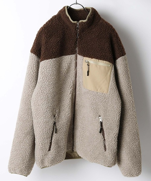 ZIP FIVE(ジップファイブ)の「シープボアフリーススタンドブルゾンジャケット(ブルゾン・レディース・ベージュ系/ブラウン/キャメル/ブラック/アイボリー/ブルー系/グリーン/ベージュ/ブラック系/パープル/ブラウン系・LARGE/MEDIUM/X-LARGE)」の5枚目の写真