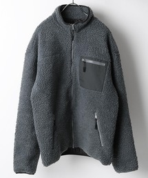 ZIP FIVE | シープボアジャケット / フリースジャケット ボアスタンドブルゾン ボアブルゾン【ユニセックス】(ブルゾン)