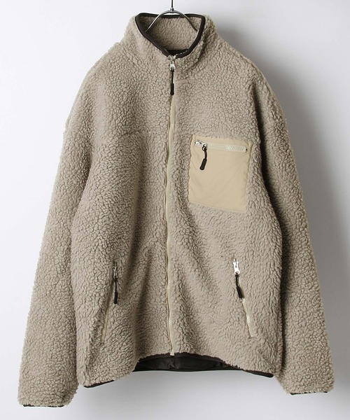 ZIP FIVE(ジップファイブ)の「シープボアフリーススタンドブルゾンジャケット(ブルゾン・レディース・ベージュ系/ブラウン/キャメル/ブラック/アイボリー/ブルー系/グリーン/ベージュ/ブラック系/パープル/ブラウン系・LARGE/MEDIUM/X-LARGE)」の6枚目の写真