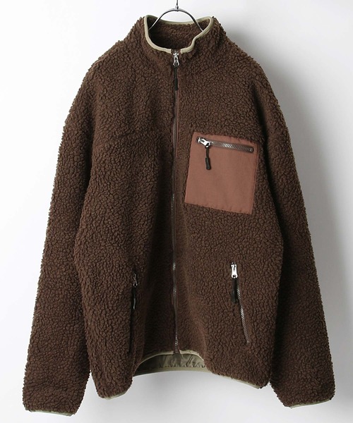 ZIP FIVE(ジップファイブ)の「シープボアフリーススタンドブルゾンジャケット(ブルゾン・レディース・ベージュ系/ブラウン/キャメル/ブラック/アイボリー/ブルー系/グリーン/ベージュ/ブラック系/パープル/ブラウン系・LARGE/MEDIUM/X-LARGE)」の4枚目の写真