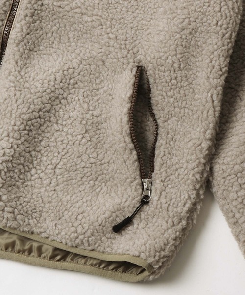ZIP FIVE(ジップファイブ)の「シープボアフリーススタンドブルゾンジャケット(ブルゾン・レディース・ベージュ系/ブラウン/キャメル/ブラック/アイボリー/ブルー系/グリーン/ベージュ/ブラック系/パープル/ブラウン系・LARGE/MEDIUM/X-LARGE)」の19枚目の写真