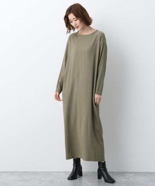 A part by（アパートバイ）の「TRPUシボシボルーズワンピース　920471（ワンピース・レディース・アイボリー/オレンジ系その他4/カーキ・FREE）」の2枚目の写真