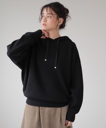 フード付きニットプルオーバー