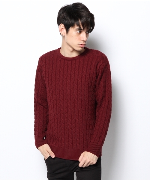 GIORDANO（ジョルダーノ）の「[GIORDANO]ローゲージケーブルニット（ニット/セーター・メンズ・ブルー/ブルー系その他/レッド/ホワイト/グレー/ダークグレー・LARGE/MEDIUM）」の6枚目の写真