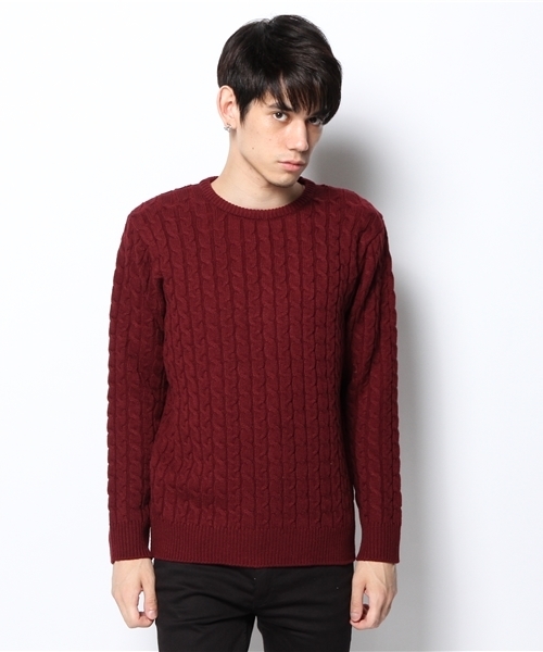 GIORDANO（ジョルダーノ）の「[GIORDANO]ローゲージケーブルニット（ニット/セーター・メンズ・ブルー/ブルー系その他/レッド/ホワイト/グレー/ダークグレー・LARGE/MEDIUM）」の7枚目の写真