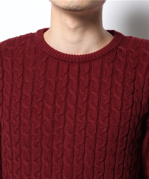 GIORDANO（ジョルダーノ）の「[GIORDANO]ローゲージケーブルニット（ニット/セーター・メンズ・ブルー/ブルー系その他/レッド/ホワイト/グレー/ダークグレー・LARGE/MEDIUM）」の10枚目の写真