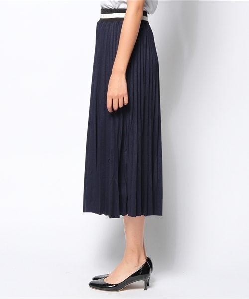 ROSE BUD（ローズバッド）の「【GLITTER掲載】S-LCTB-14203 PLEATED LONG SKIRT（スカート・レディース・グレー/レッド系その他/ネイビー/ライトブルー・ONE SIZE）」の5枚目の写真