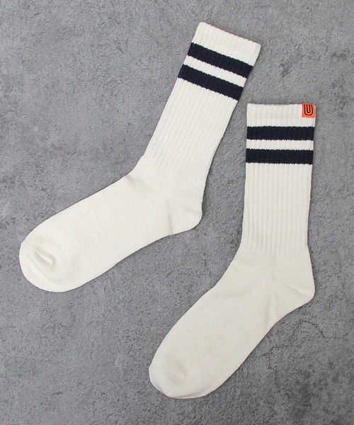 Universal Overall ユニバーサルオーバーオール ライン クルーソックス スニーカーソックス ソックス 靴下 Universal Overall ユニバーサルオーバーオール のファッション通販 Zozotown