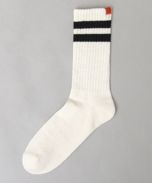 UNIVERSAL OVERALL（ユニバーサルオーバーオール）の「UNIVERSAL OVERALL / ユニバーサルオーバーオール / ライン クルーソックス / スニーカーソックス（ソックス/靴下・メンズ・ホワイト系その他/ホワイト系その他2/ホワイト系その他3・FREE）」の4枚目の写真