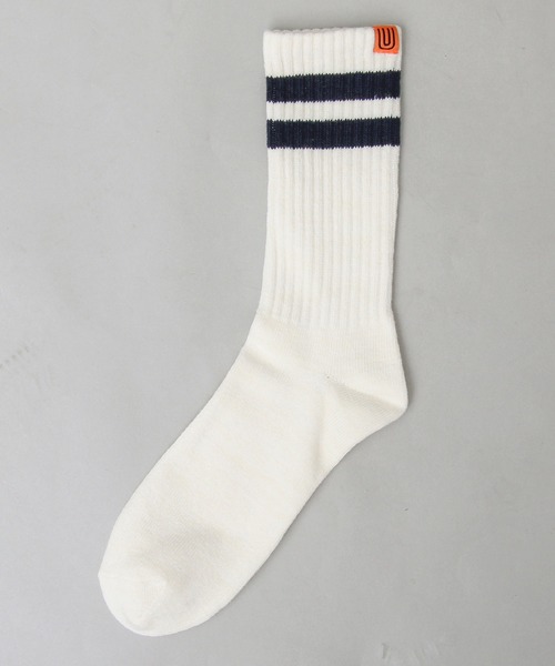 UNIVERSAL OVERALL（ユニバーサルオーバーオール）の「UNIVERSAL OVERALL / ユニバーサルオーバーオール / ライン クルーソックス / スニーカーソックス（ソックス/靴下・メンズ・ホワイト系その他/ホワイト系その他2/ホワイト系その他3・FREE）」の5枚目の写真