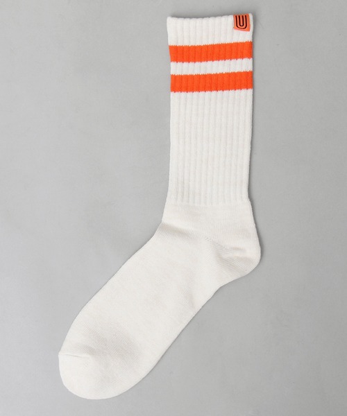 UNIVERSAL OVERALL（ユニバーサルオーバーオール）の「UNIVERSAL OVERALL / ユニバーサルオーバーオール / ライン クルーソックス / スニーカーソックス（ソックス/靴下・メンズ・ホワイト系その他/ホワイト系その他2/ホワイト系その他3・FREE）」の6枚目の写真
