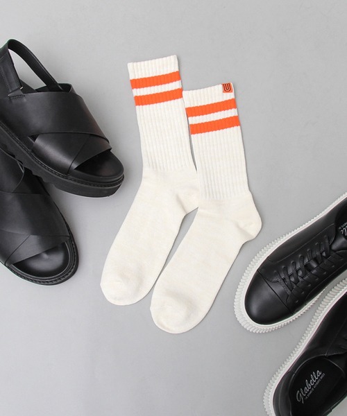 UNIVERSAL OVERALL（ユニバーサルオーバーオール）の「UNIVERSAL OVERALL / ユニバーサルオーバーオール / ライン クルーソックス / スニーカーソックス（ソックス/靴下・メンズ・ホワイト系その他/ホワイト系その他2/ホワイト系その他3・FREE）」の11枚目の写真