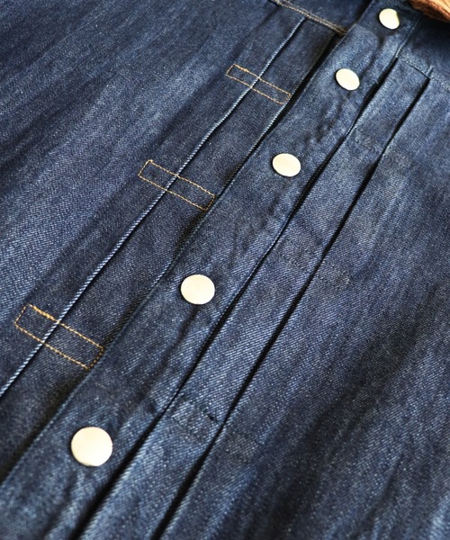 And A（アンドエー）の「AlexanderLeeChang アレキサンダーリーチャン / TACOCAT DENIM JKT タコキャットロゴ刺繍カバーオール / AC032102（デニムジャケット・メンズ・インディゴブルー/ブラック・2/3）」の12枚目の写真