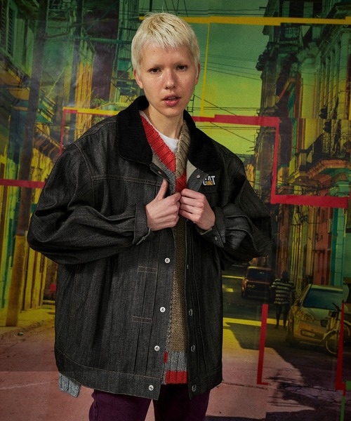 And A（アンドエー）の「AlexanderLeeChang アレキサンダーリーチャン / TACOCAT DENIM JKT タコキャットロゴ刺繍カバーオール / AC032102（デニムジャケット・メンズ・インディゴブルー/ブラック・2/3）」の3枚目の写真