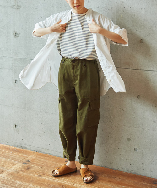 PAR ICI（パーリッシィ）の「ボーダー配色バインダー 5分袖BIG Tシャツ（Tシャツ/カットソー・レディース・ブルー/グレー/ネイビー/レッド/その他/パープル/グリーン・FREE）」の11枚目の写真