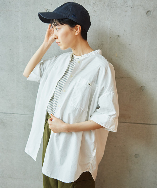 PAR ICI（パーリッシィ）の「ボーダー配色バインダー 5分袖BIG Tシャツ（Tシャツ/カットソー・レディース・ブルー/グレー/ネイビー/レッド/その他/パープル/グリーン・FREE）」の13枚目の写真