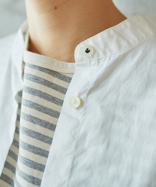 PAR ICI（パーリッシィ）の「ボーダー配色バインダー 5分袖BIG Tシャツ（Tシャツ/カットソー・レディース・ブルー/グレー/ネイビー/レッド/その他/パープル/グリーン・FREE）」の10枚目の写真