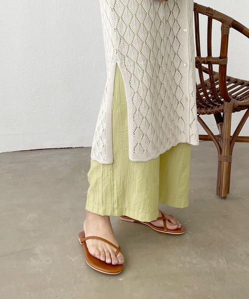 Shelly island（シェリーアイランド）の「カギアミロングカーディガン（カーディガン/ボレロ・レディース・ホワイト/ブラック/グリーン・FREE）」の10枚目の写真