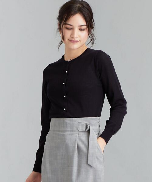 green label relaxing（グリーンレーベルリラクシング）の「[ 手洗い可能 ] D IC FPB カーディガン（カーディガン/ボレロ・レディース・ブラウン/ベージュ/ネイビー/ライトブルー/ホワイト・40/38）」の5枚目の写真