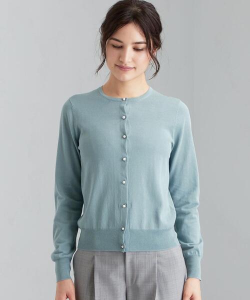 green label relaxing（グリーンレーベルリラクシング）の「[ 手洗い可能 ] D IC FPB カーディガン（カーディガン/ボレロ・レディース・ブラウン/ベージュ/ネイビー/ライトブルー/ホワイト・40/38）」の6枚目の写真