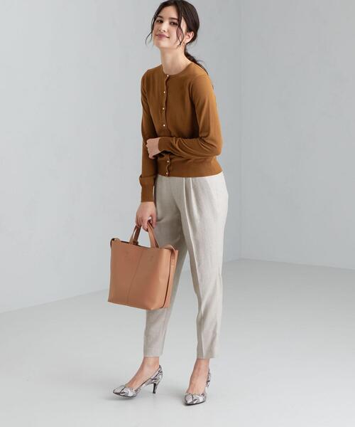 green label relaxing（グリーンレーベルリラクシング）の「[ 手洗い可能 ] D IC FPB カーディガン（カーディガン/ボレロ・レディース・ブラウン/ベージュ/ネイビー/ライトブルー/ホワイト・40/38）」の16枚目の写真