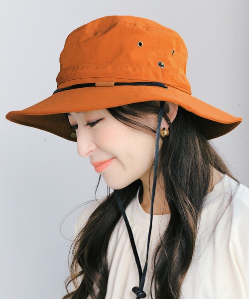 14+(イチヨンプラス)の「定番アドベンチャーハット(ハット・レディース・オレンジ/ネイビー/カーキ/ブラック/ベージュ・MEDIUM/LARGE)」の5枚目の写真