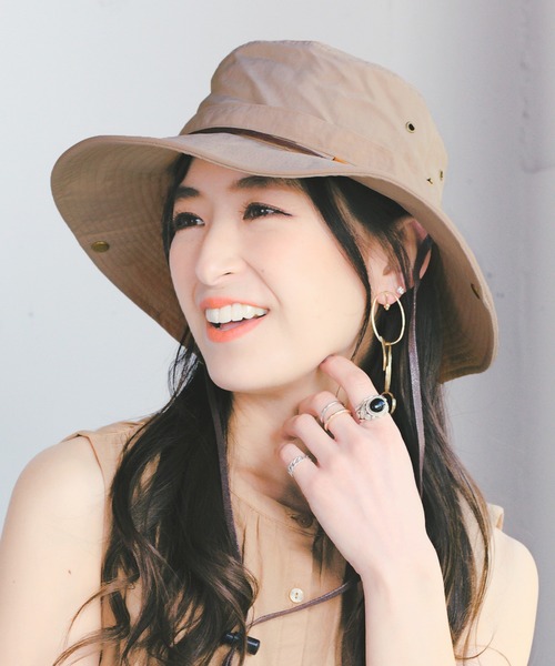 14+(イチヨンプラス)の「定番アドベンチャーハット(ハット・レディース・オレンジ/ネイビー/カーキ/ブラック/ベージュ・MEDIUM/LARGE)」の12枚目の写真