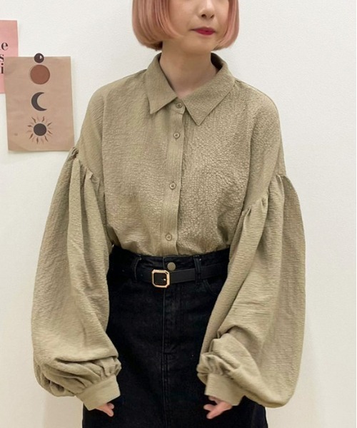apres jour(アプレジュール)の「リップルクロスルーズシャツ【ZOZOTOWN限定アイテム】(シャツ/ブラウス・レディース・ライトベージュ/ブラウン系その他/カーキ・フリー/X-LARGE)」の3枚目の写真