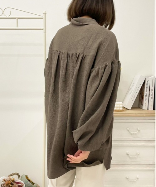 apres jour(アプレジュール)の「リップルクロスルーズシャツ【ZOZOTOWN限定アイテム】(シャツ/ブラウス・レディース・ライトベージュ/ブラウン系その他/カーキ・フリー/X-LARGE)」の5枚目の写真
