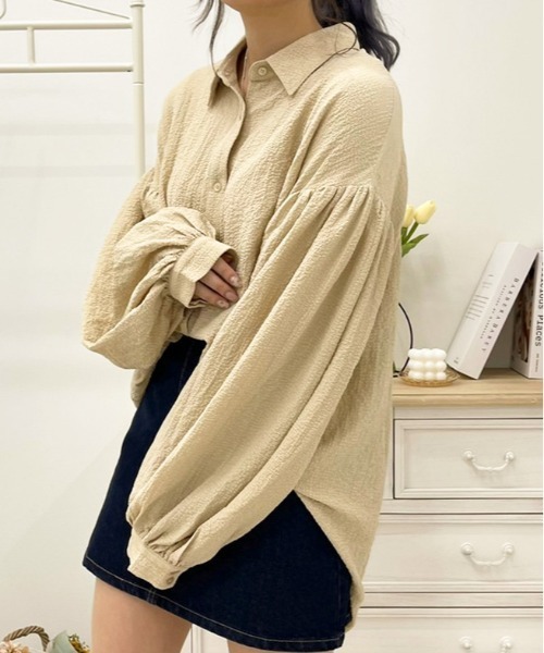 apres jour(アプレジュール)の「リップルクロスルーズシャツ【ZOZOTOWN限定アイテム】(シャツ/ブラウス・レディース・ライトベージュ/ブラウン系その他/カーキ・フリー/X-LARGE)」の10枚目の写真
