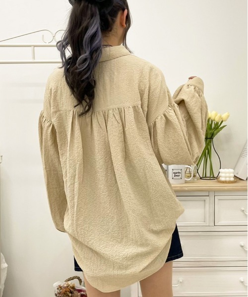 apres jour(アプレジュール)の「リップルクロスルーズシャツ【ZOZOTOWN限定アイテム】(シャツ/ブラウス・レディース・ライトベージュ/ブラウン系その他/カーキ・フリー/X-LARGE)」の13枚目の写真