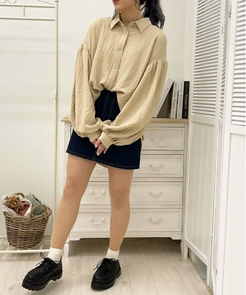 apres jour(アプレジュール)の「リップルクロスルーズシャツ【ZOZOTOWN限定アイテム】(シャツ/ブラウス・レディース・ライトベージュ/ブラウン系その他/カーキ・フリー/X-LARGE)」の14枚目の写真