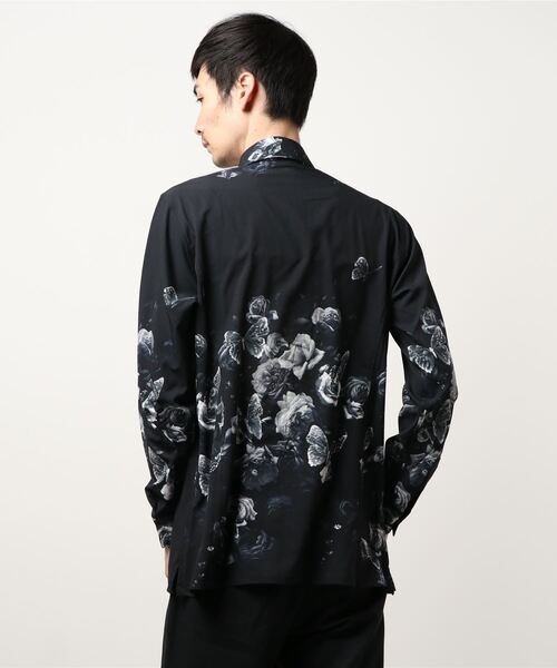 SHELLAC（シェラック）の「シェラック/SHELLAC　ローズ＆バタフライプリント 長袖シャツ（シャツ/ブラウス・メンズ・ブラック/ブルー・MEDIUM/LARGE）」の4枚目の写真