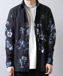 シェラック/SHELLAC　ローズ＆バタフライプリント 長袖シャツ