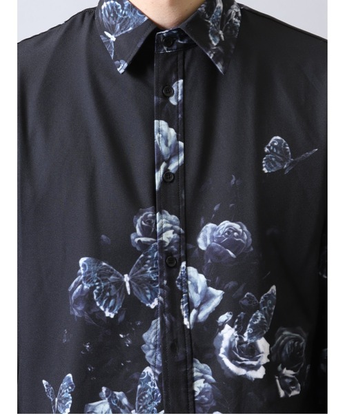 SHELLAC（シェラック）の「シェラック/SHELLAC　ローズ＆バタフライプリント 長袖シャツ（シャツ/ブラウス・メンズ・ブラック/ブルー・MEDIUM/LARGE）」の7枚目の写真