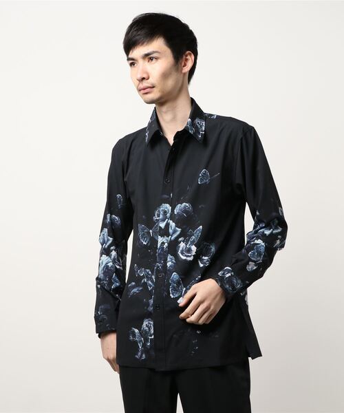 SHELLAC（シェラック）の「シェラック/SHELLAC　ローズ＆バタフライプリント 長袖シャツ（シャツ/ブラウス・メンズ・ブラック/ブルー・MEDIUM/LARGE）」の8枚目の写真