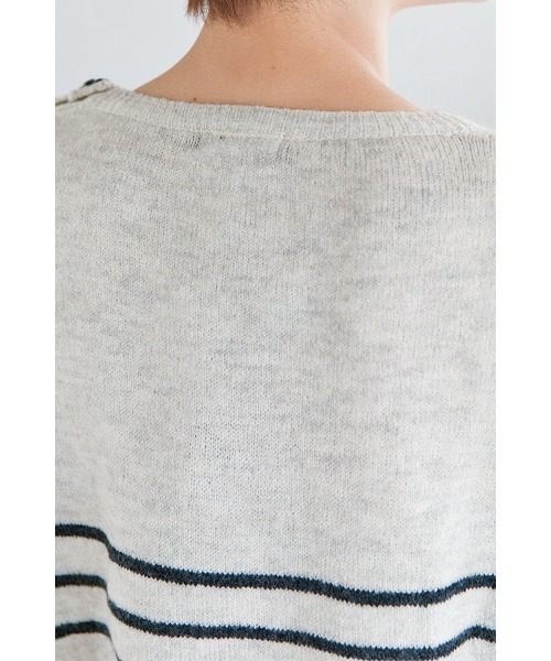 ElegChic(エレグシック)の「クラシックボーダーニット(ニット/セーター・レディース・ホワイト/グレー・XL/4L/M)」の21枚目の写真