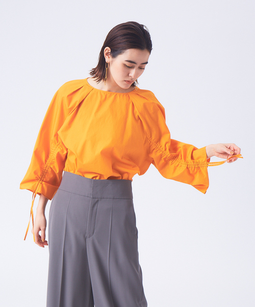 qualite（カリテ）の「ドロストスリーブブラウス（シャツ/ブラウス・レディース・その他/オフホワイト/オレンジ・38）」の2枚目の写真