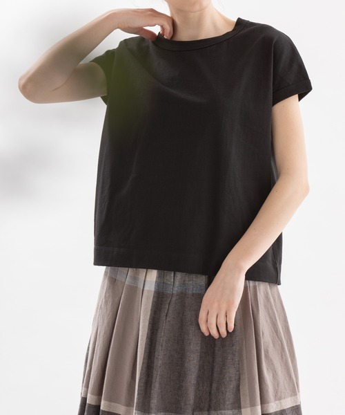 ノップドゥノッド nop de nod USコットンフレンチスリーブTシャツ （ダークグレー） nop de nod（ノップドゥノッド）の「USコットンフレンチスリーブ