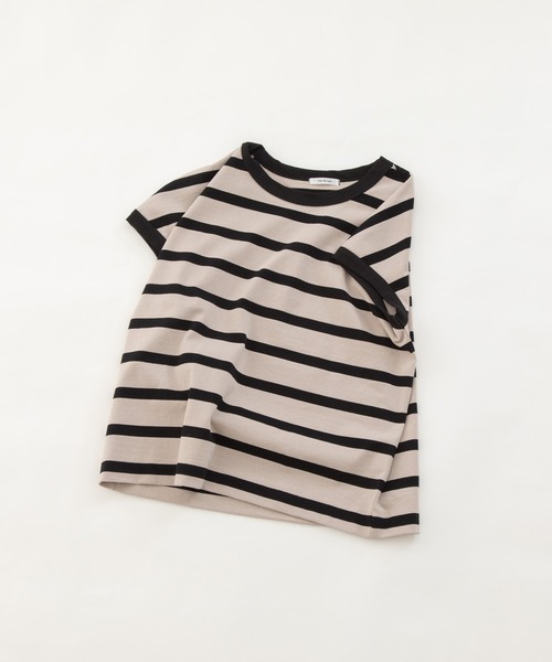 nop de nod(ノップドゥノッド)の「USコットンフレンチスリーブTシャツ(Tシャツ/カットソー・レディース・スミクロ/オフホワイト/ダークブルー/ダークグレー/ブルー/ブラック/ダークベージュ/グレイッシュブルー/インディゴブルー・3)」の21枚目の写真