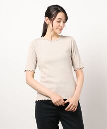 earth music&ecology | クルーネックメローリブ半袖プルオーバー ＊(Tシャツ/カットソー)