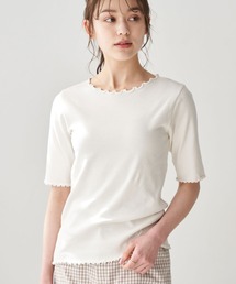 earth music&ecology | クルーネックメローリブ半袖プルオーバー ＊(Tシャツ/カットソー)