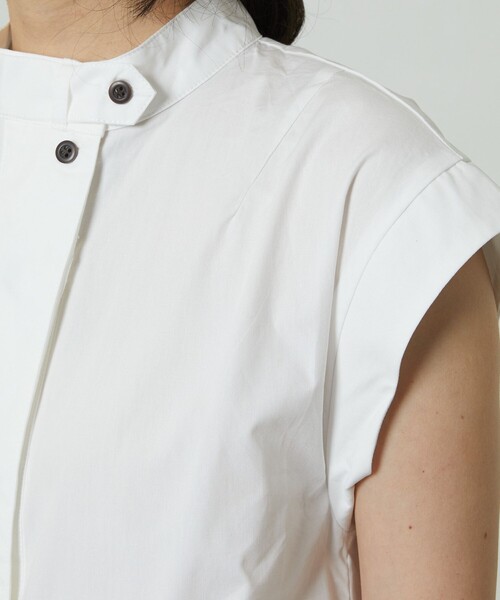 FREAK'S STORE(フリークスストア)の「フレンチスリーブフレアミニワンピース(スタンドカラーシャツチュニック)(シャツワンピース・レディース・ブルー/ブラック/ホワイト/ブルーグリーン・フリ-)」の21枚目の写真