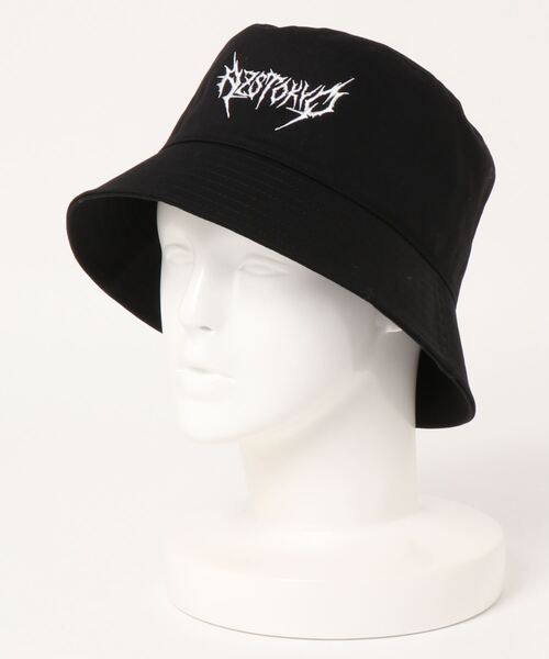 AZS TOKYO（アザストーキョー）の「AZS TOKYO/アザストーキョー/"THRASH METAL" LOGO BUCKET (BLACKxWHITE)（ハット・メンズ・ブラック・FREE）」の3枚目の写真