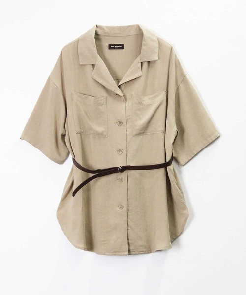RAG MACHINE（ラグマシーン）の「【RAG MACHINE】ベルト付き半袖シャツ（シャツ/ブラウス・レディース・ベージュ/オリーブ/オフホワイト・M/L）」の22枚目の写真
