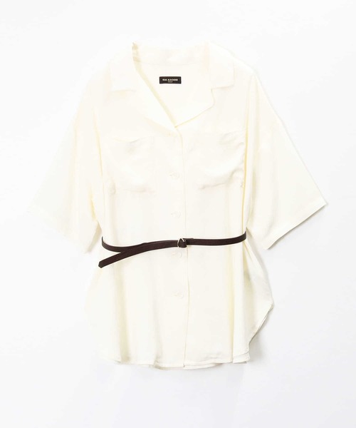 RAG MACHINE（ラグマシーン）の「【RAG MACHINE】ベルト付き半袖シャツ（シャツ/ブラウス・レディース・ベージュ/オリーブ/オフホワイト・M/L）」の21枚目の写真