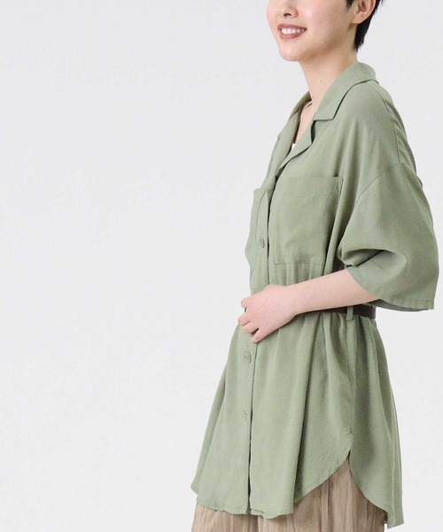 RAG MACHINE（ラグマシーン）の「【RAG MACHINE】ベルト付き半袖シャツ（シャツ/ブラウス・レディース・ベージュ/オリーブ/オフホワイト・M/L）」の17枚目の写真